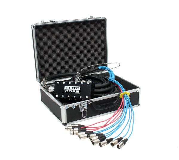 Elite Core 8 Channel 4 Return 25' Pro Audio Stage Snake Cable with OSP Carry Case