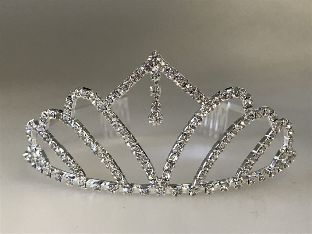 Rhinestone Tiara with Dangling Stone