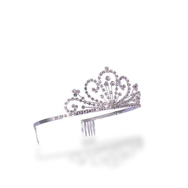 Rhinestone Tiara with Clover Design