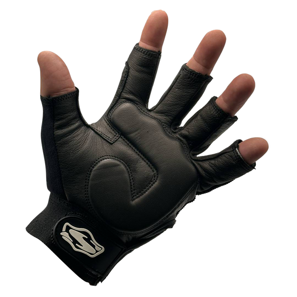 Leather Fingerless Glove - Black