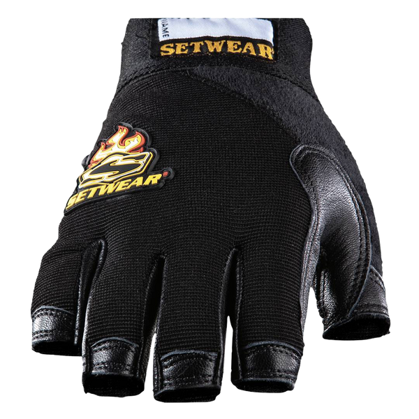 Leather Fingerless Glove - Black