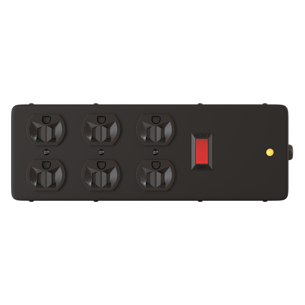 6-outlet surge block, 15A, 2x3 configuration