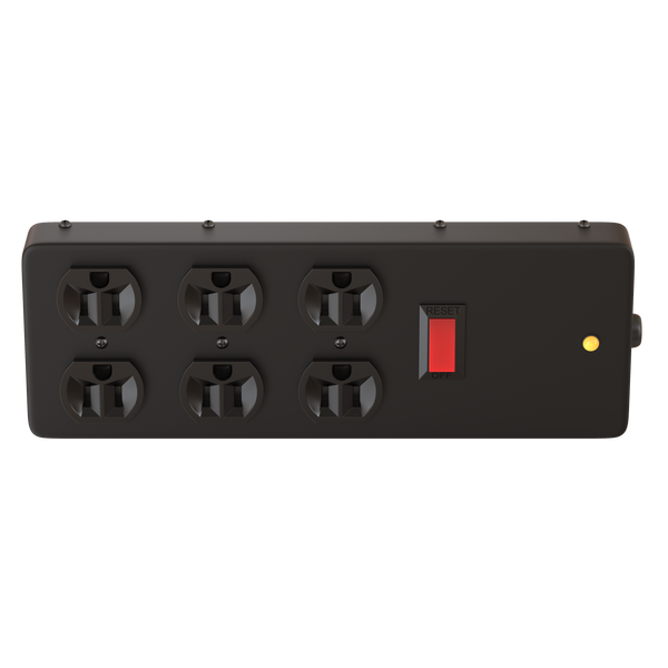 6-outlet surge block, 15A, 2x3 configuration