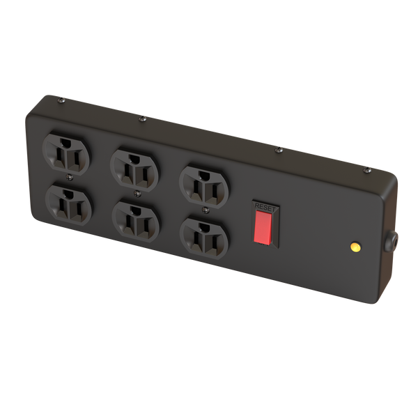 6-outlet surge block, 15A, 2x3 configuration