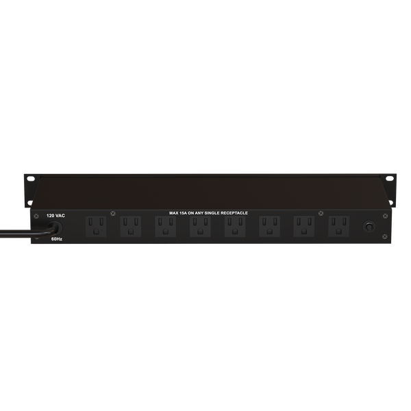 1U, 8 outlet, LED lights, base level spike and noise suppression