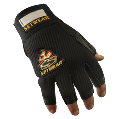 Leather Fingerless Glove - Black