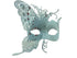 White Butterfly Mask with Red Rhinestones