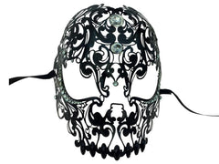 Laser Cut Skull Mask with Rhinestones
